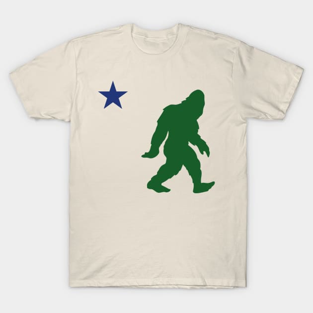 Old Maine Flag with Big  Foot T-Shirt by Gloomlight